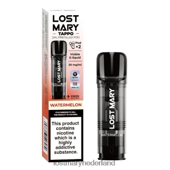 LOST MARY Nederland - verloren mary tappo voorgevulde peulen - 20 mg - 2 stuks watermeloen 2684Z177